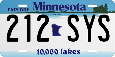 MN license plate 212SYS