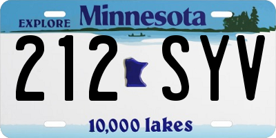 MN license plate 212SYV