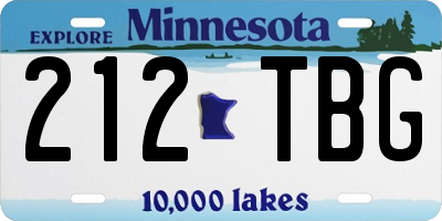 MN license plate 212TBG
