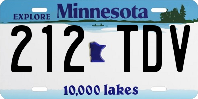 MN license plate 212TDV