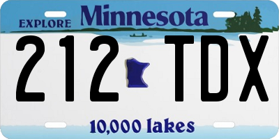 MN license plate 212TDX