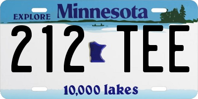 MN license plate 212TEE