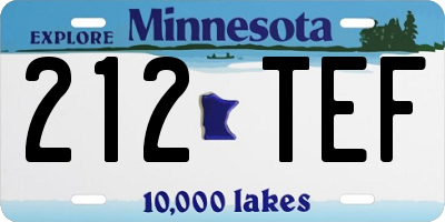MN license plate 212TEF