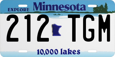 MN license plate 212TGM