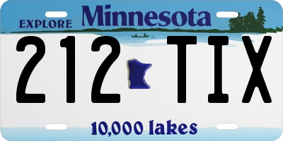 MN license plate 212TIX
