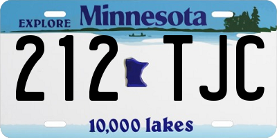 MN license plate 212TJC