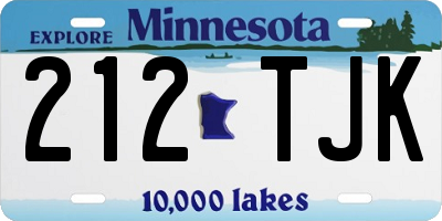 MN license plate 212TJK