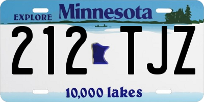 MN license plate 212TJZ