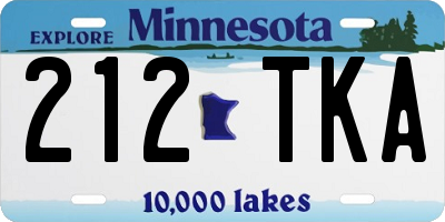 MN license plate 212TKA