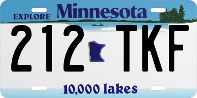 MN license plate 212TKF