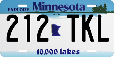 MN license plate 212TKL