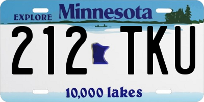 MN license plate 212TKU