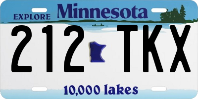 MN license plate 212TKX