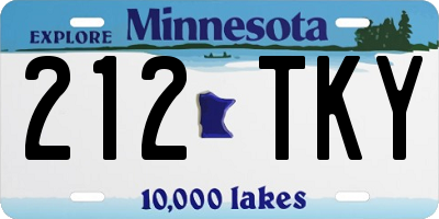 MN license plate 212TKY