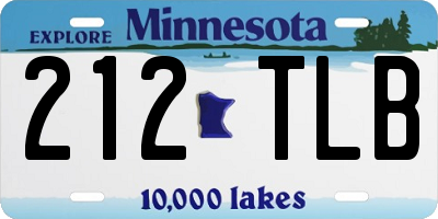 MN license plate 212TLB