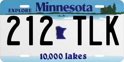 MN license plate 212TLK