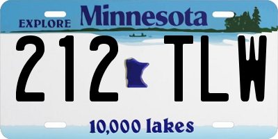 MN license plate 212TLW