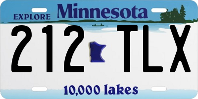 MN license plate 212TLX