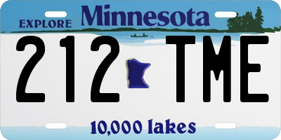 MN license plate 212TME