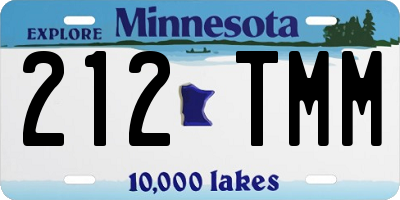 MN license plate 212TMM