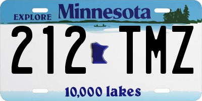 MN license plate 212TMZ
