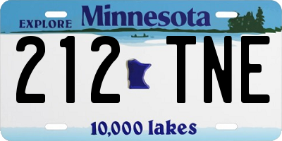 MN license plate 212TNE