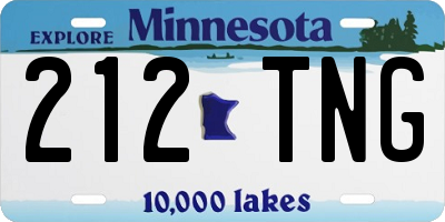 MN license plate 212TNG