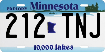 MN license plate 212TNJ