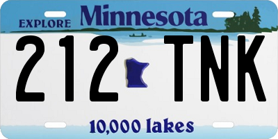 MN license plate 212TNK