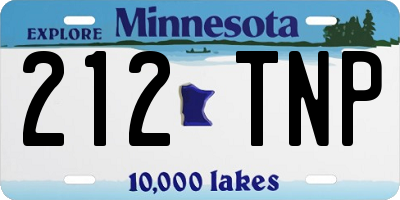 MN license plate 212TNP