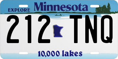 MN license plate 212TNQ