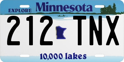 MN license plate 212TNX