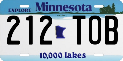 MN license plate 212TOB