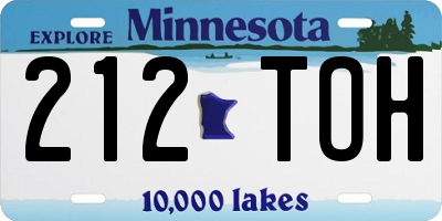 MN license plate 212TOH