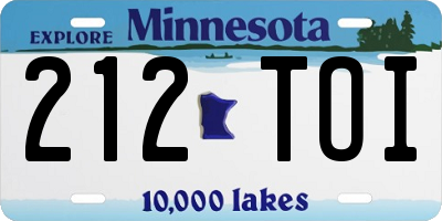 MN license plate 212TOI