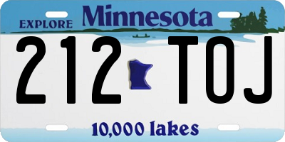 MN license plate 212TOJ