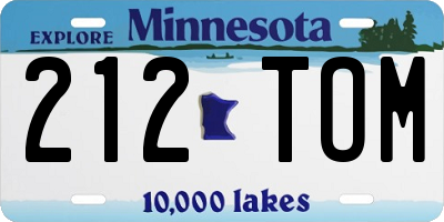 MN license plate 212TOM