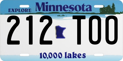 MN license plate 212TOO