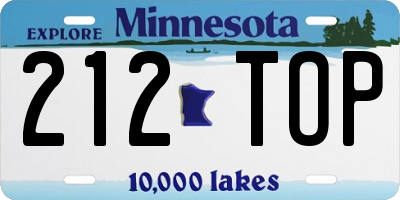 MN license plate 212TOP