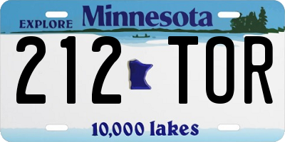MN license plate 212TOR