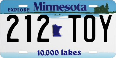 MN license plate 212TOY