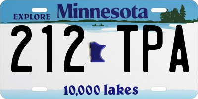 MN license plate 212TPA