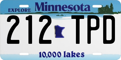 MN license plate 212TPD
