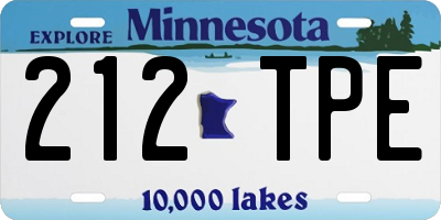 MN license plate 212TPE