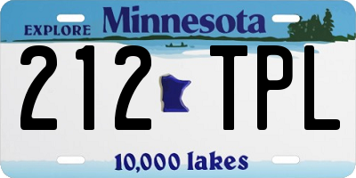 MN license plate 212TPL