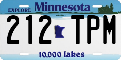 MN license plate 212TPM