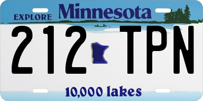 MN license plate 212TPN