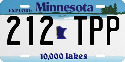 MN license plate 212TPP