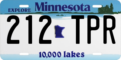 MN license plate 212TPR