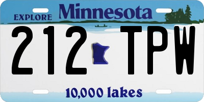 MN license plate 212TPW
